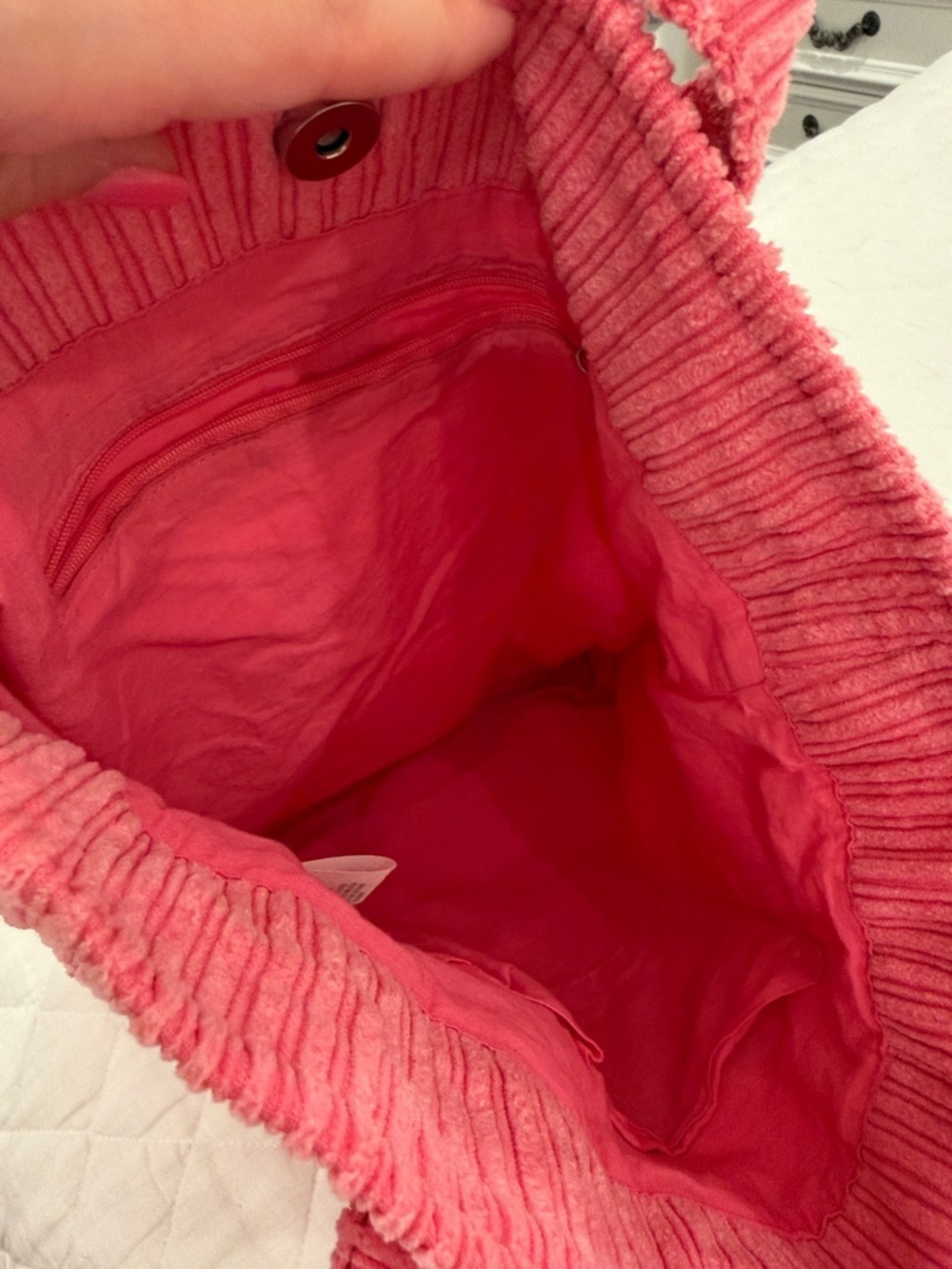 BDG Rose Corduroy Tote with Front Patch Pocket - Picture 4 of 4